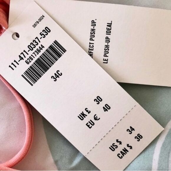 NWT A&F Push Up Plunge Bikini Bra Top 34C - Picture 8 of 9